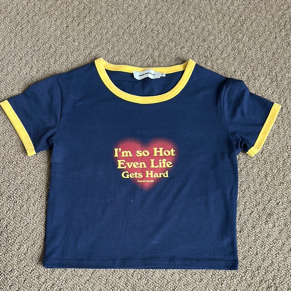 NUDE PROJECTS Navy Blue Graphic Tee